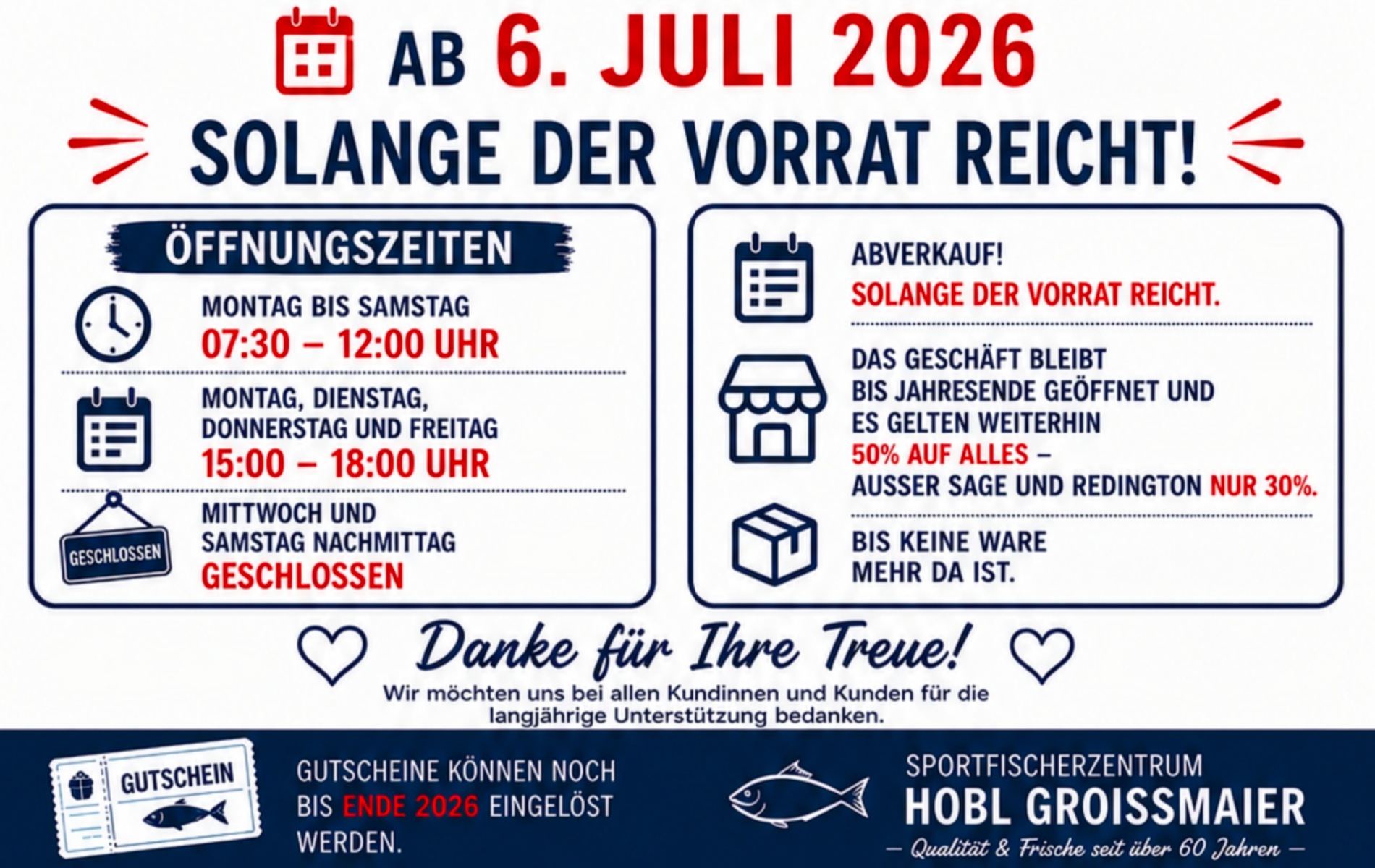 Abverkauf Sportfischerzentrum